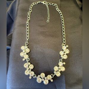 Silver Necklace with Crystal Accents